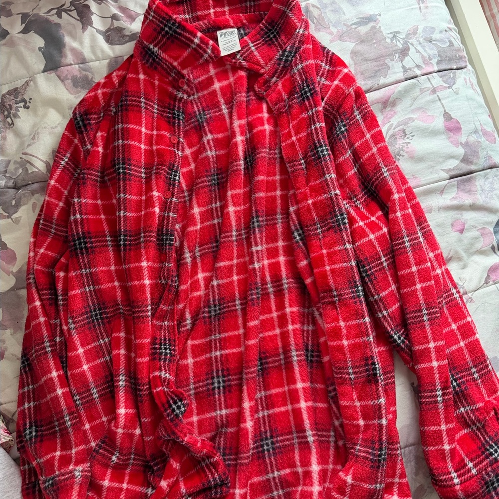 PINK Victoria's Secret Red Plaid Shirt